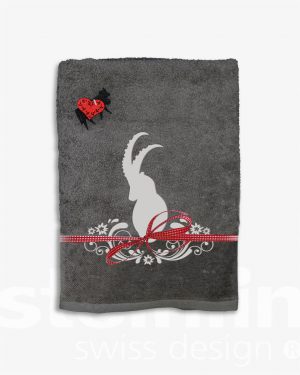 Frottiertuch «Steinbock» anthrazit gross