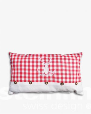Kissen Vichy «Hirsch» rot