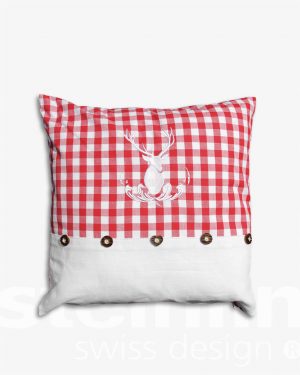 Kissen Vichy «Hirsch» rot