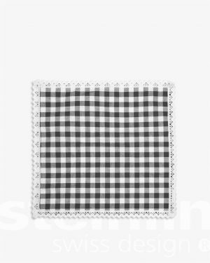 Serviette Vichy, schwarz