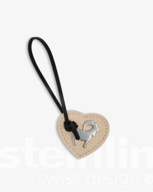 Herzanhänger Steinbock, beige