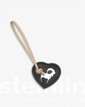 Herzanhänger Steinbock, schwarz